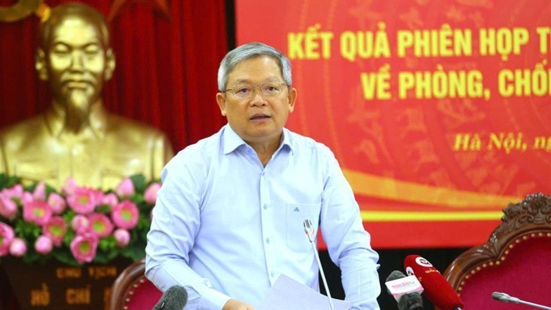 Thiếu tướng Hoàng Anh Tuyên, Phó Chánh Văn phòng Bộ, Người phát ngôn Bộ Công an thông tin đến các cơ quan báo chí về kết quả điều tra các vụ án lớn thuộc Ban chỉ đạo Trung ương về phòng, chống tham nhũng, lãng phí, tiêu cực theo dõi, chỉ đạo.