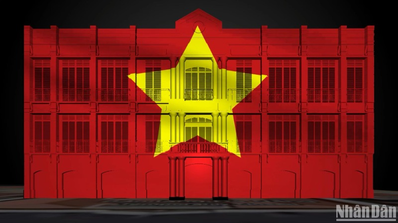 Phim 3D Mapping “Câu chuyện Đà Nẵng - The Story of Da Nang” sẽ được trình chiếu trực tiếp tại bề mặt tòa nhà Bảo tàng Đà Nẵng vào ngày 29/4. (Ảnh: ANH ĐÀO)