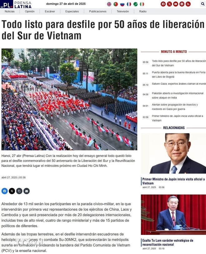 Thông điệp 'Nước Việt Nam là một' của Tổng Bí thư vang vọng truyền thông Mỹ Latinh ảnh 1