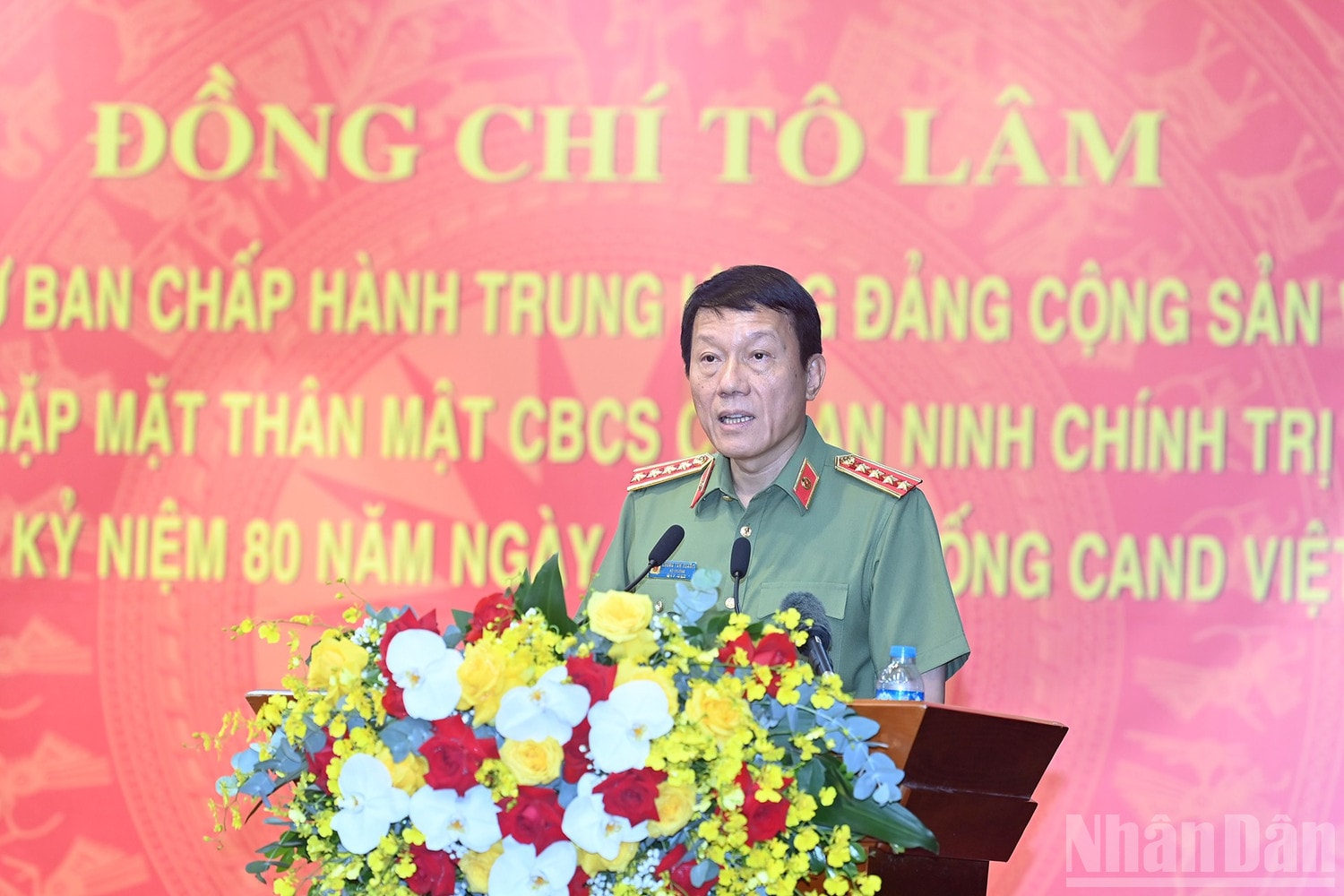 Đại tướng Lương Tam Quang, Bộ trưởng Công an phát biểu tại buổi gặp mặt. ndo_br_a9-bnd-6433.jpg