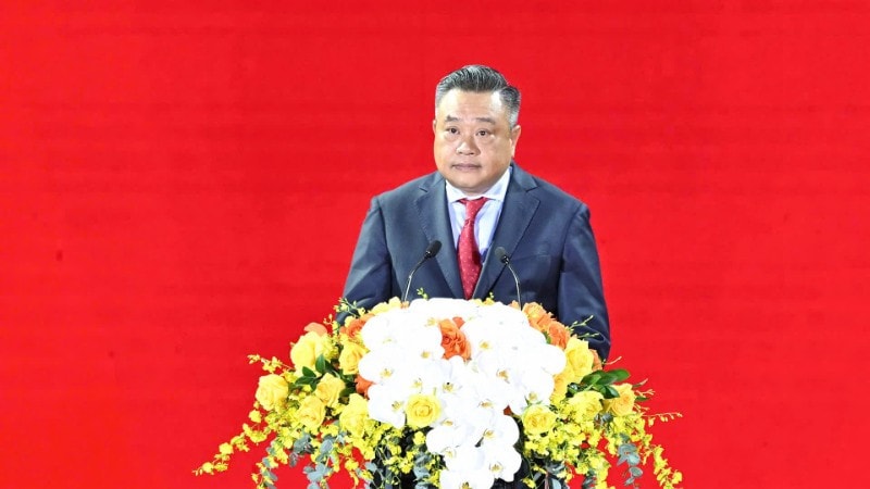 Chủ tịch Ủy ban nhân dân thành phố Hà Nội Trần Sỹ Thanh phát biểu khai mạc. (Ảnh: Thủy Nguyên) z6911131074578-a06d08ed4ded0e567a43d3c0c6f2853d-9296.jpg