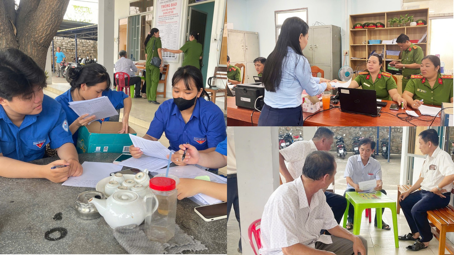 Tại nơi đổi thẻ đảng, đoàn thanh niên kiểm tra thông tin đảng viên để sắp xếp theo thứ tự. Sau đó, cán bộ, chiến sĩ chụp hình, cấp thẻ. happy-anniversary-2.png