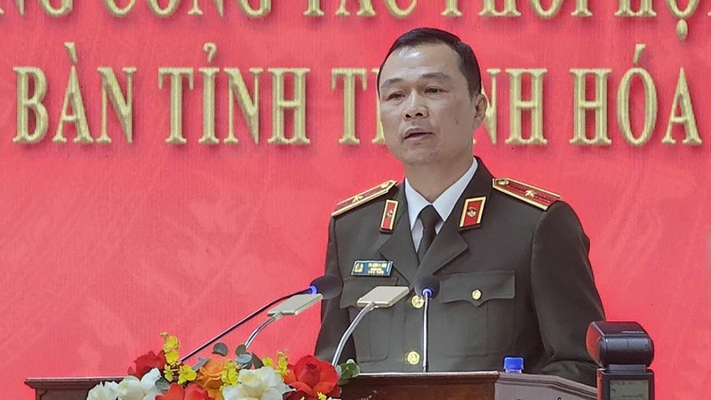 Giám đốc Công an tỉnh Thanh Hóa phát biểu kết luận hội nghị. 2.jpg