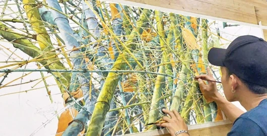 Giữ bóng tre trong hội họa