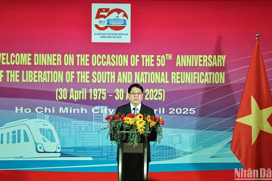 Chủ tịch nước Lương Cường chủ trì chiêu đãi Trưởng đoàn các nước dự Lễ kỷ niệm 50 năm Giải phóng miền nam