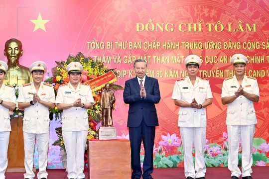 [Ảnh] Tổng Bí thư Tô Lâm thăm Cục An ninh chính trị nội bộ