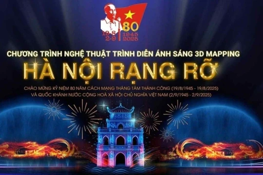 Hà Nội bừng sáng với nghệ thuật 3D Mapping kỷ niệm 80 năm Cách mạng Tháng Tám và Quốc khánh 2/9