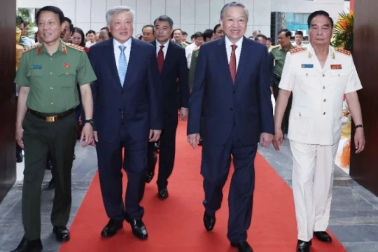 [Ảnh] Tổng Bí thư dự Lễ Khánh thành công trình Trụ sở Bộ Công an