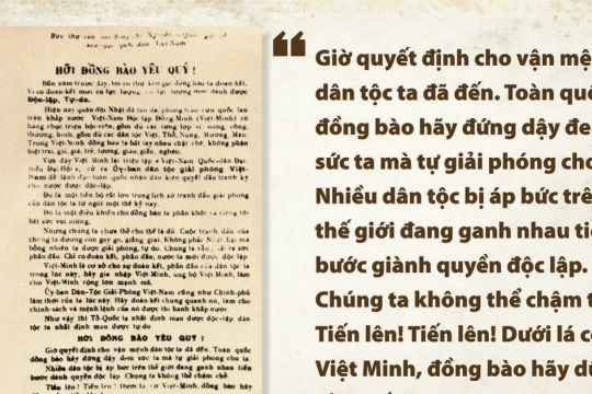 Ngày 18/8/1945, Chủ tịch Hồ Chí Minh gửi thư kêu gọi đồng bào cả nước đứng lên Tổng khởi nghĩa