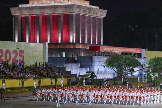 Các lực lượng vũ trang Liên bang Nga, Lào, Campuchia tham gia Tổng hợp luyện tại Quảng trường Ba Đình